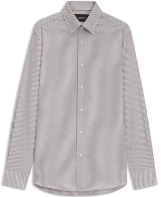 Men's Linen-Silk Slim-Fit Dress Shirt