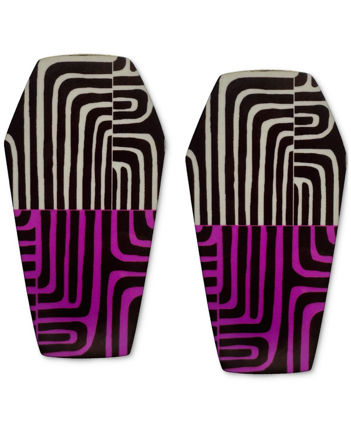 Swanky Designs Geometric Gemma Stud Earrings In Brown
