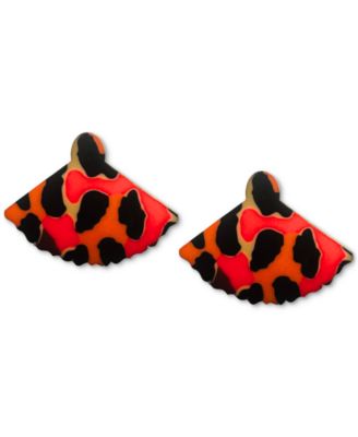 Swanky Designs Liora Fan Stud Earrings - Orange