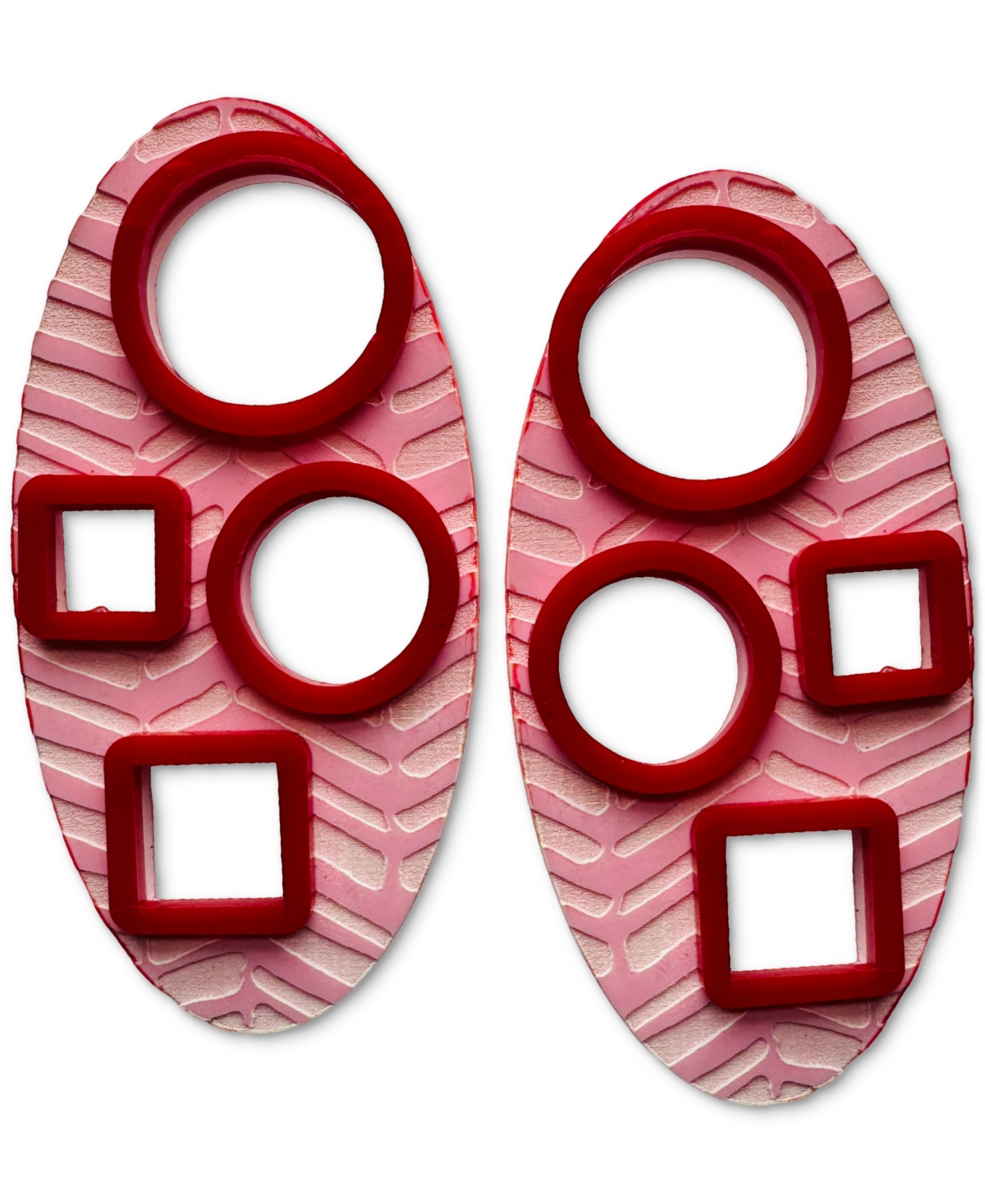 Swanky Designs Willow Stud Shapes Earrings In Pink