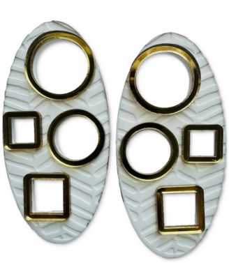Swanky Designs Willow Stud Shapes Earrings - White