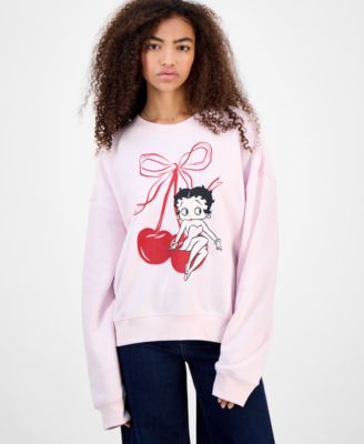 Grayson Threads, The Label - Juniors' Betty Boop Cherry Graphic Sweatshirt