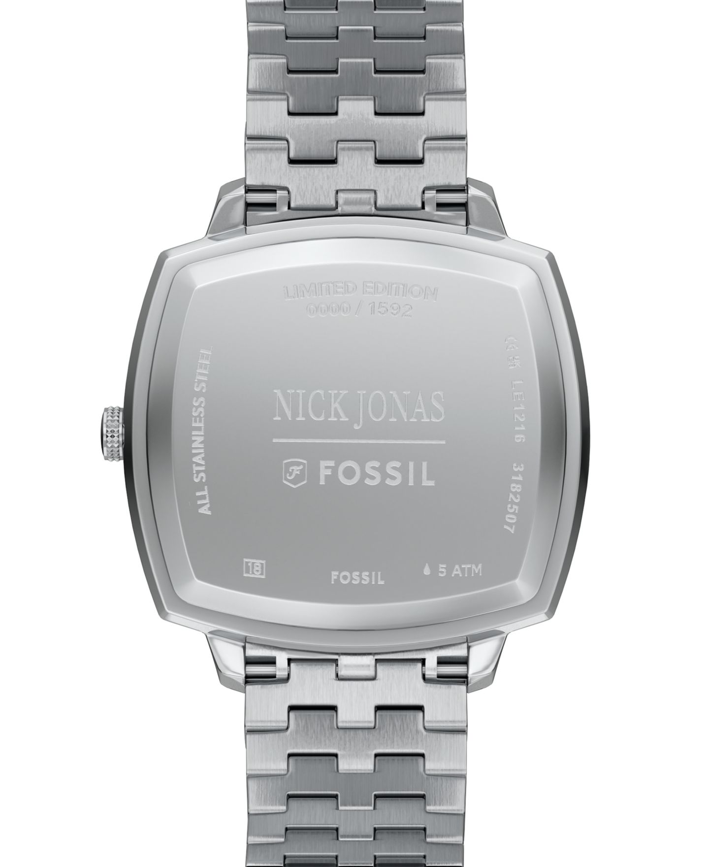 Часы Fossil Unisex Nick Jonas x Machine Luxe Aventurine Silver-Tone Stainless Steel Watch, 37mm — фото 4