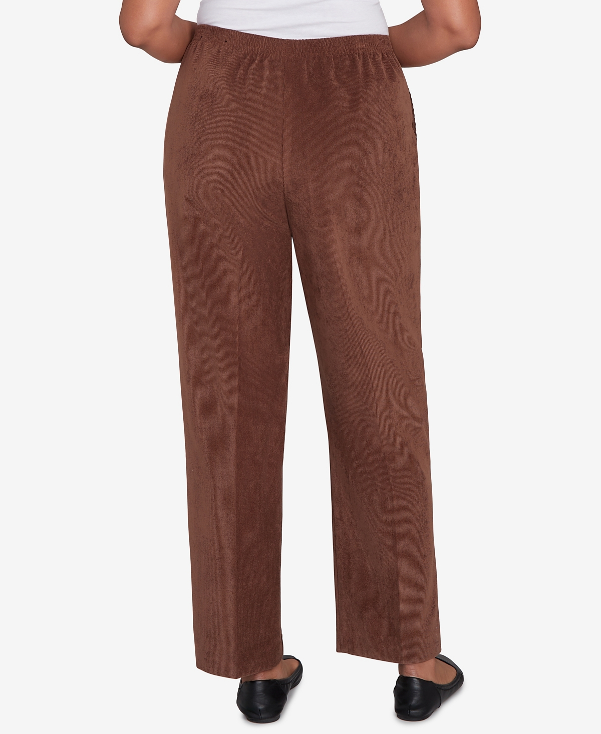 Alfred Dunner Petite Corduroy Medium Length Pants In Brown