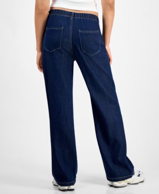 Juniors' Wide-Leg Lightweight Jeans