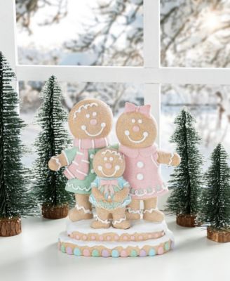 10.25" Resin Christmas Gingerbread Man Family Figurine