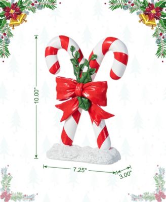 10" Resin Christmas Candy Cane Figurine