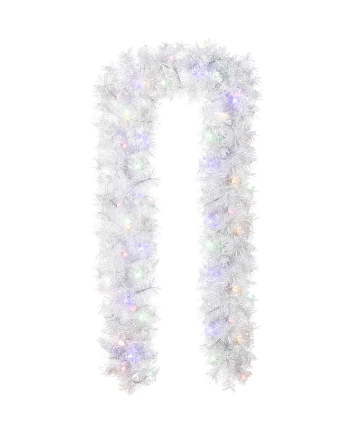 9 ft Pre-Lit Snow Flocked Pine Christmas Garland - Multi