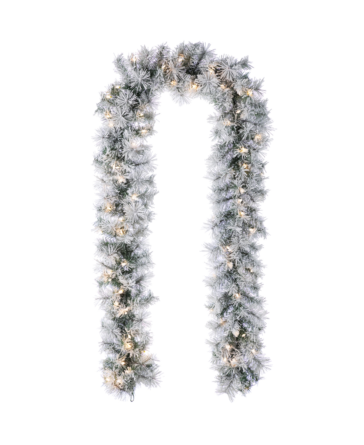 9 ft Pre-Lit Snow Flocked Pine Christmas Garland - Multi