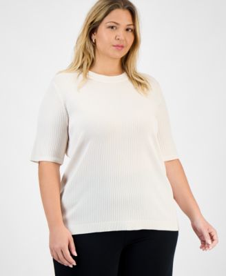Jones New York - Plus Size Sutton Short-Sleeve Crewneck Top