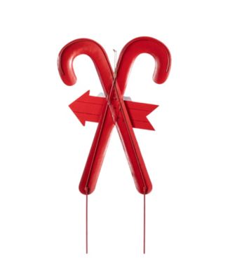 30" Metal Christmas Candy Cane Yard Stake