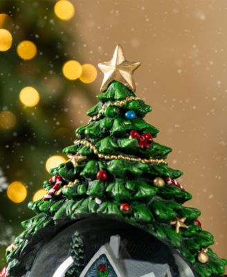100mm Lighted Resin Christmas Musical Snowflakes Christmas Tree Water Globe