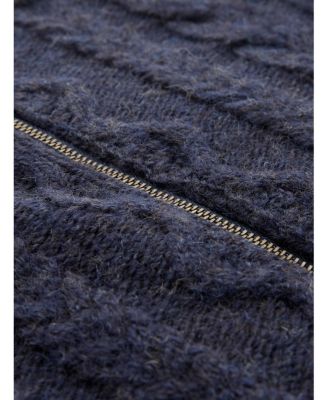 Women's British Wool Cable Zip Cardigan