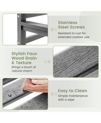 Patio Bar Stools Set of 4 Tall Adirondack Chair with Backrest Armrests & Footrests