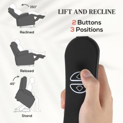 1-Pc PU Leather Power Lift Recliner with Vibration Massage and Heat – Recliner Chair