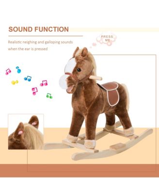 Kids Ride on Rocking Horse Toddler Plush Toy,