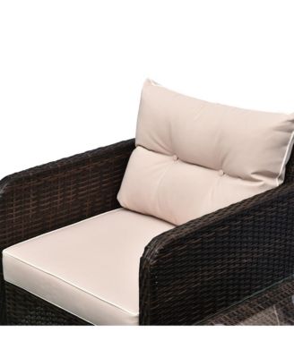 5-Piece Outdoor Rat Patio Set with Table,