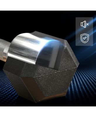 2 x 15 lbs Rubber Dumbbells Weight Set for Body Fitness Training