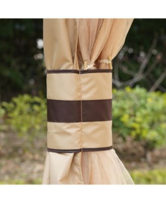 10' x 12' Steel Fabric Outdoor Patio Gazebo Vented Roof w/Mesh Sidewall