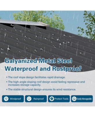 5x3 FT Metal Outdoor Storage Shed, Gray