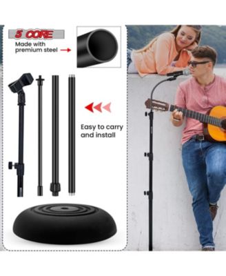 5Core Mic Stand Floor 2Pcs Adjustable Round Base Universal Metal Microphone Stands