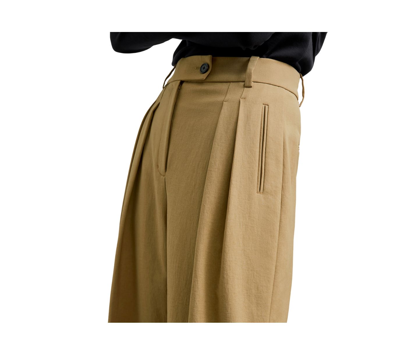 Женские брюки M.M.LaFleur Bia Pleated - Air Twill, цвет: Macaroon — фото 6