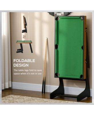 40'' Mini Pool Table Set Tabletop Billiards Game, Easy Folding with Cues