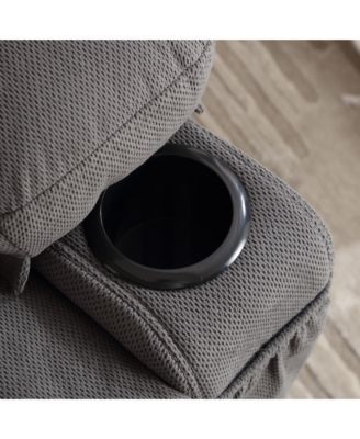 Swinging Recliner Massage Heated Sofa with USB and 2 Cup Holders