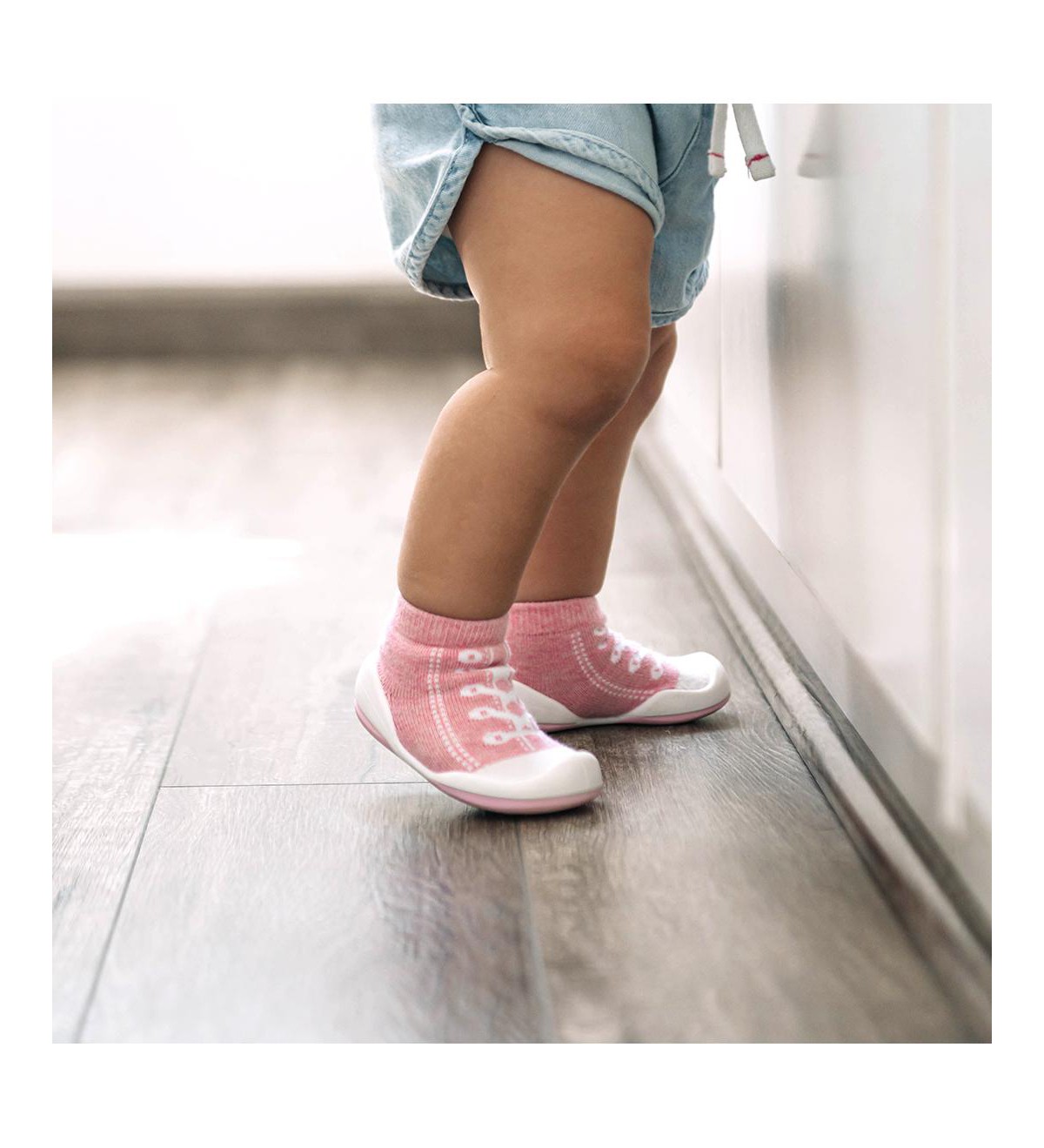 Детские Komuello Infant Girl Breathable Washable Non-Slip Sock Shoes Sneakers - Pink — фото 8