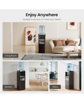 Water Cooler with Ice Maker &amp;#x2013; 33lbs/Day, Fits 2&amp;#x2013;5 Gallon Bottles, Child Lock, Energy-Saving, for Home &amp; Office