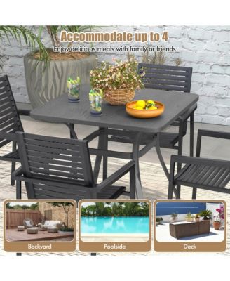 32'' Patio Dining Table w/ 4 Curved Legs Heavy-Duty Outdoor Table for 4 Garden