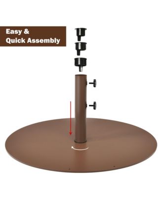 Round Weighted Patio Umbrella Base Stand 59 lbs w/ 3 Adapters