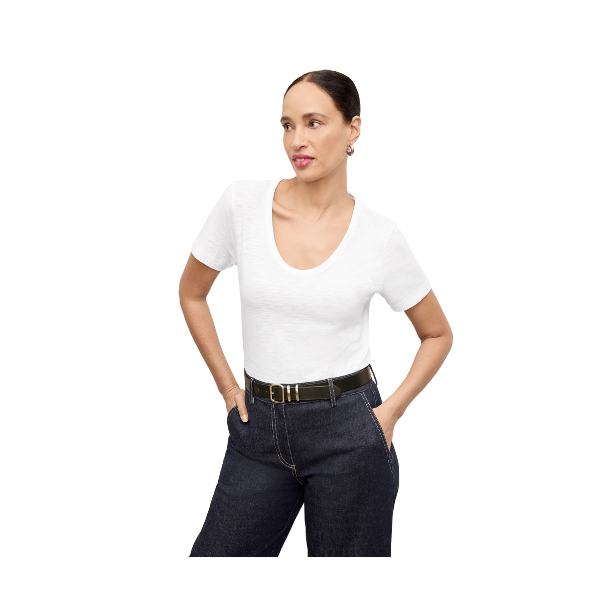 Women's Kenya T-Shirt - Organic Cotton Slub - Dark navy