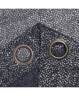 Glam Chic Living 2 Pack Metallic Foil Sparkle Slub Sheer Grommet Top Curtain Panels - Rose