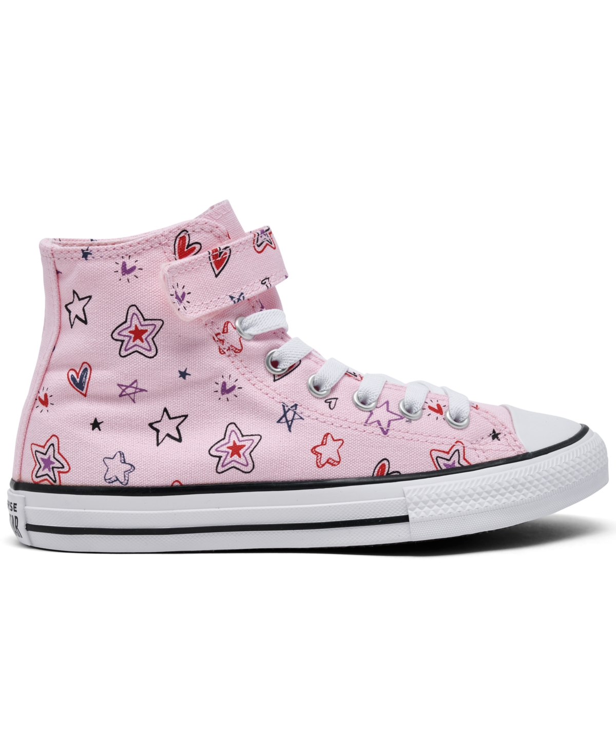 Converse Little Girls Chuck Taylor All Star Doodles Stay-put Closure Strap High Top Casual Sneakers From Fini