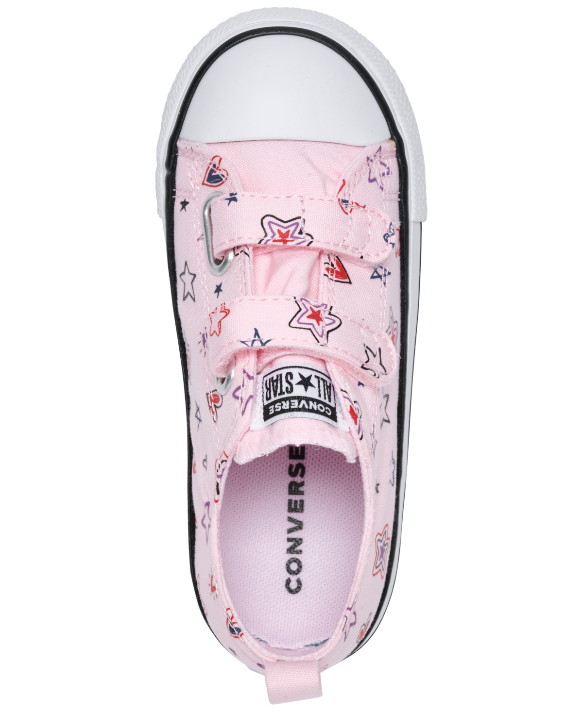 Converse Toddler Girls Chuck Taylor All Star Doodles 2v Stay-put Closure Strap Low Top Casual Sneakers From F In Pink