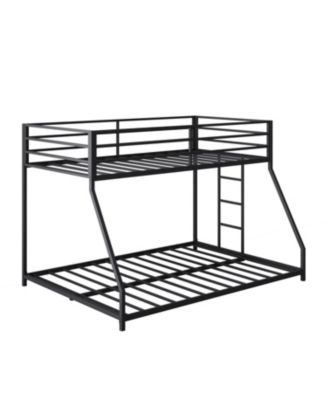 Metal Bunk Bed Twin Over Full with Stairs