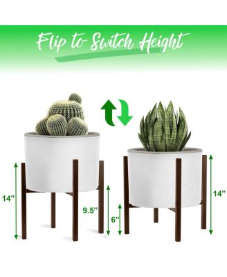 2 Pack Adjustable Metal Plant Stand – Mid Century Style Flower Pot Holder, 10 to 16 Inches Planter Stand for Modern Home D&eacute;cor, Houseplants