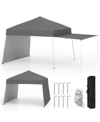 14 X 9.2 FT Pop up Canopy Tent with 2 Convertible Sidewalls to Awning & Stakes