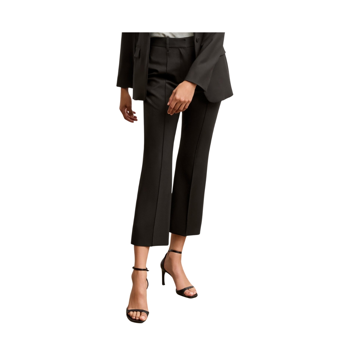 Tessa Kick Flare Trouser - Washable Wool Twill - Black