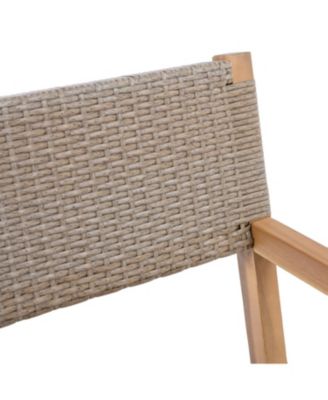 Teak Acacia & Wicker Outdoor Dining Chairs (Set of 2)