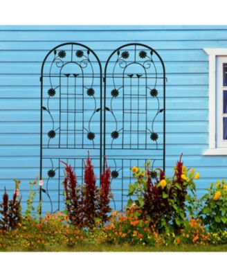 2 Pack Metal Garden Trellis 71" Rustproof Black