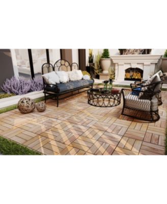 Acacia Deck Tiles Checker 12"x12" Yellow 30-Pack