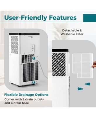 10000 BTU Portable Air Conditioner w/ Control Panel & Remote Control