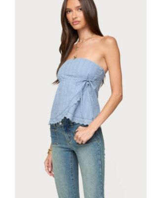 Women's Narnie Striped Strapless Wrap Top