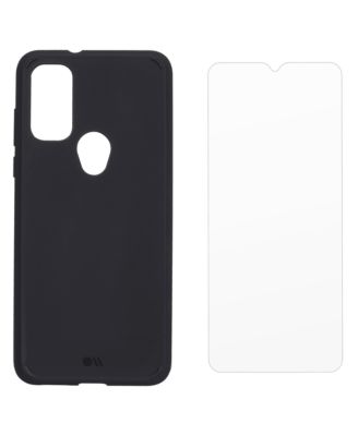 Protection Pack Tough Case and Glass Screen Protector for Motorola Moto G Pure-Black