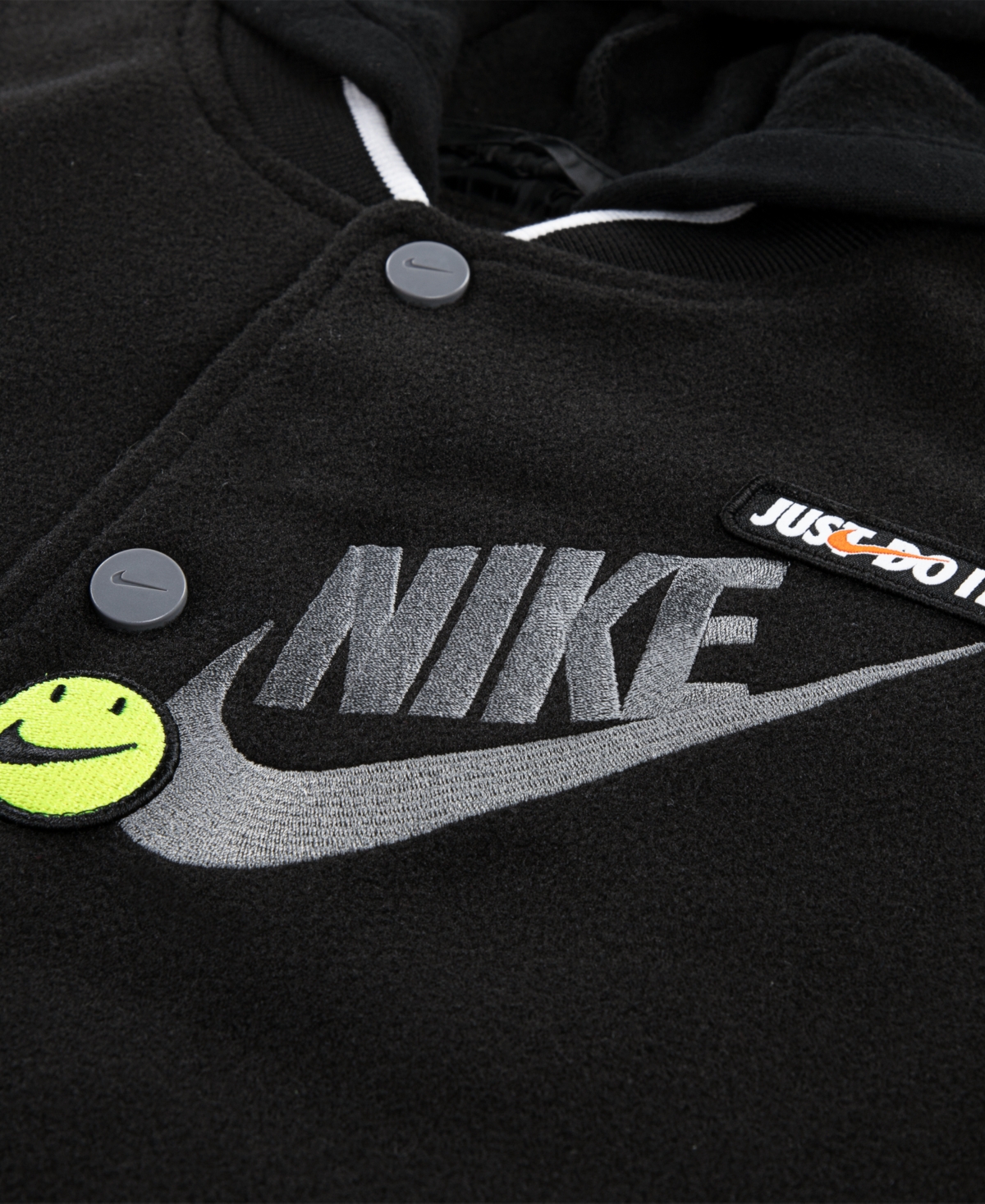 Nike Little Boys Hooded Varsity Jacket In Black