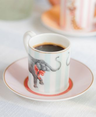 Animal Espresso Cups and Saucers, Set of 2