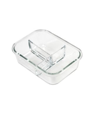 2-Pack Three Compartment Glass Storage Set
