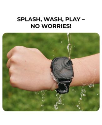 4 Kids Red and Black Print Leather Silicone Strap Smartwatch, 49mm